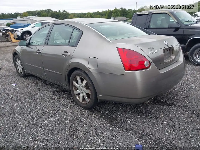 2005 NISSAN MAXIMA VIN 1N4BA41E55C851827 — фото 3