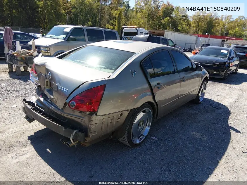 2005 NISSAN MAXIMA VIN 1N4BA41E15C840209 — фото 4