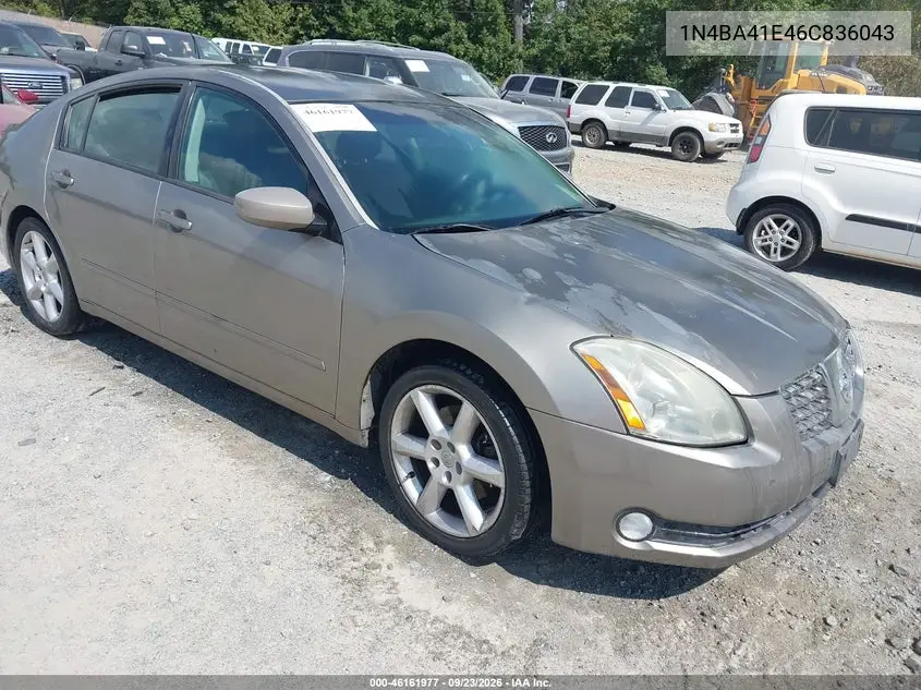 NISSAN MAXIMA 2006, VIN 1N4BA41E46C836043