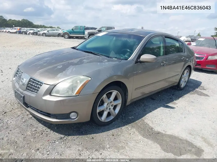 2006 NISSAN MAXIMA VIN 1N4BA41E46C836043 — фото 2