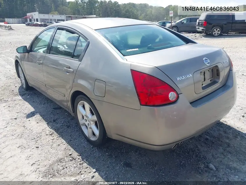2006 NISSAN MAXIMA VIN 1N4BA41E46C836043 — фото 3
