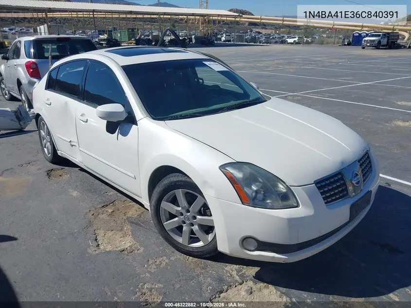 NISSAN MAXIMA 2006, VIN 1N4BA41E36C840391