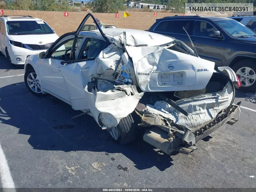2006 NISSAN MAXIMA VIN 1N4BA41E36C840391 — фото 3