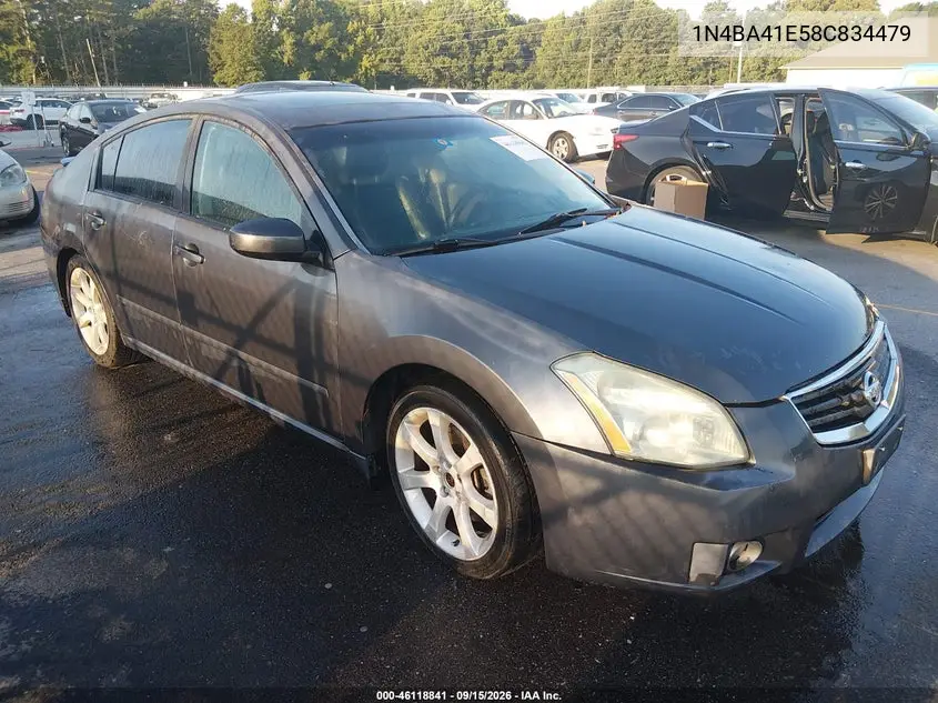 NISSAN MAXIMA 2008, VIN 1N4BA41E58C834479