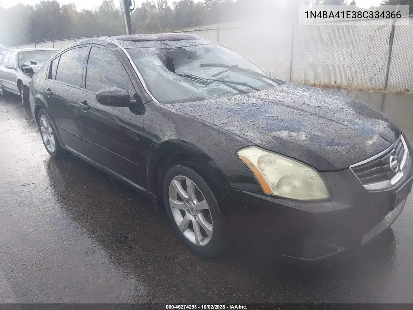 NISSAN MAXIMA 2008, VIN 1N4BA41E38C834366