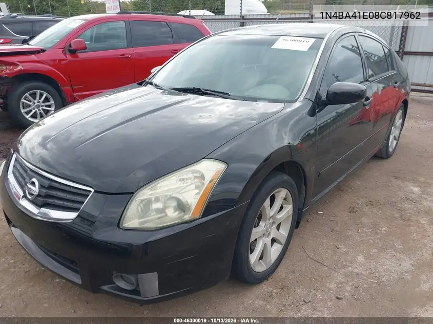 2008 NISSAN MAXIMA VIN 1N4BA41E08C817962 — фото 2