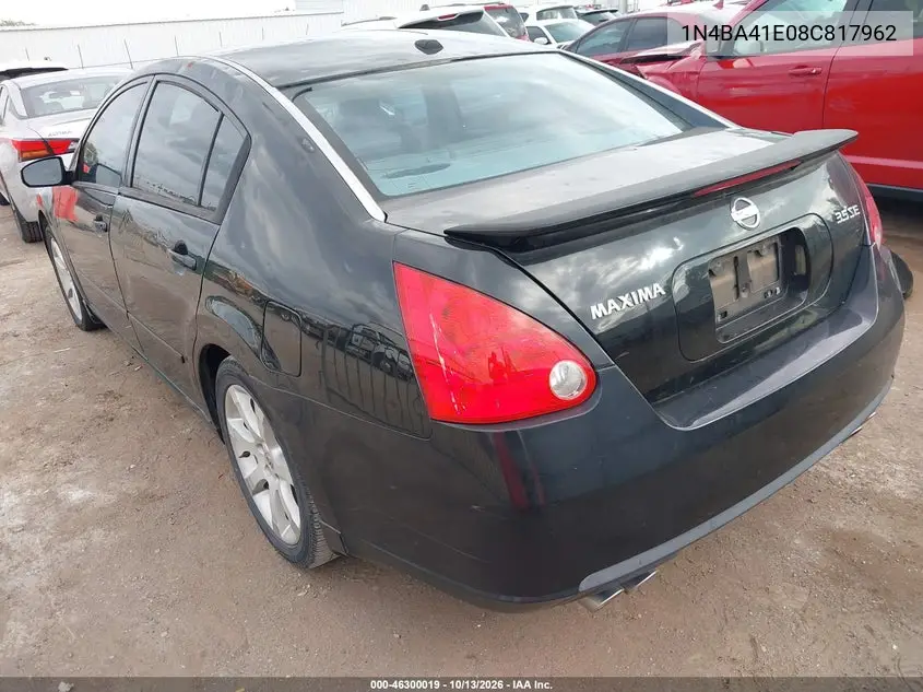 2008 NISSAN MAXIMA VIN 1N4BA41E08C817962 — фото 3