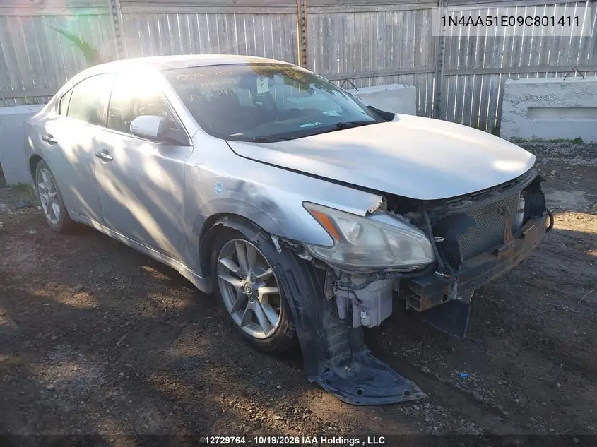 NISSAN MAXIMA 2009, VIN 1N4AA51E09C801411