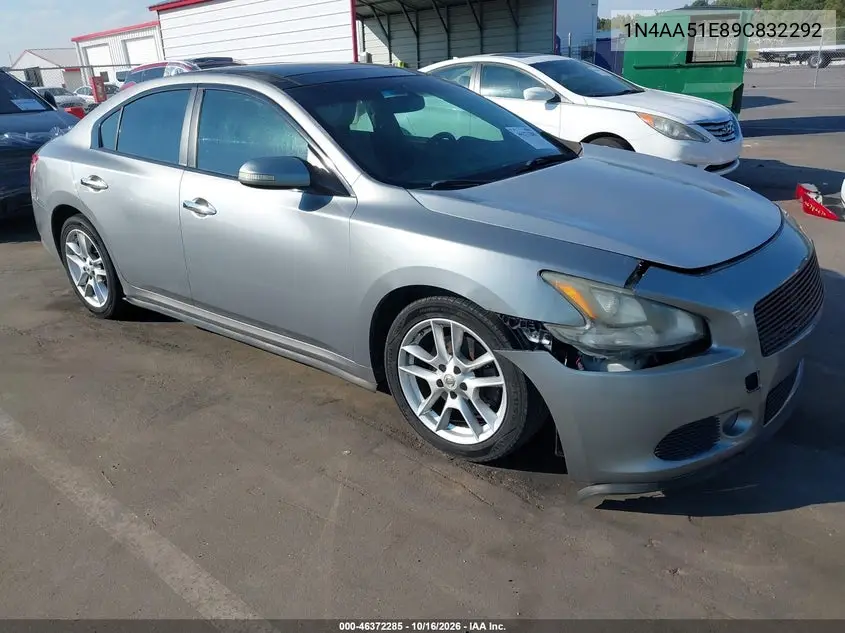 NISSAN MAXIMA 2009, VIN 1N4AA51E89C832292