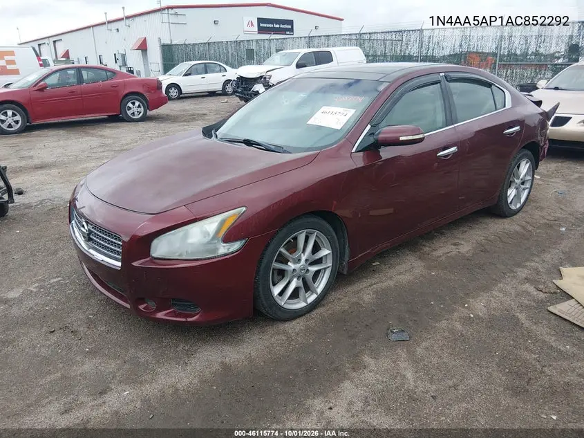 2010 NISSAN MAXIMA VIN 1N4AA5AP1AC852292 — фото 2