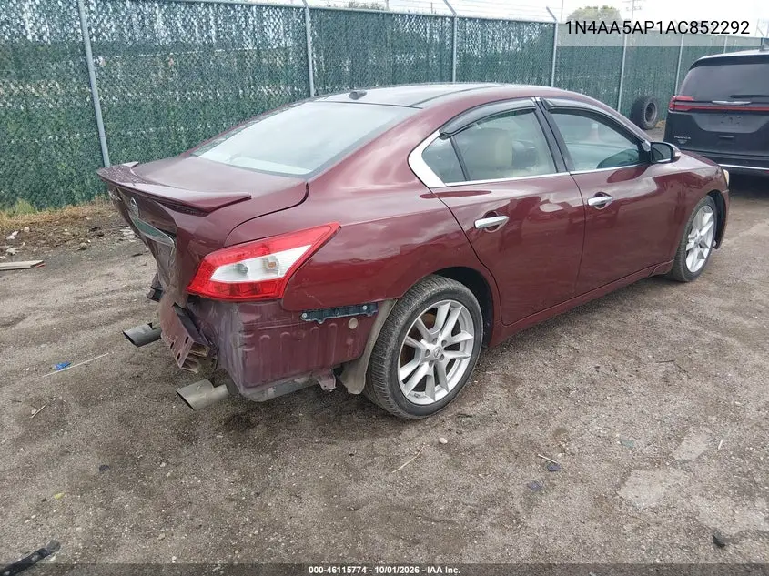 2010 NISSAN MAXIMA VIN 1N4AA5AP1AC852292 — фото 4