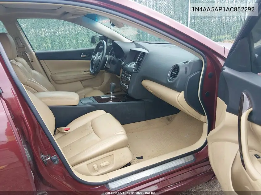 2010 NISSAN MAXIMA VIN 1N4AA5AP1AC852292 — фото 5