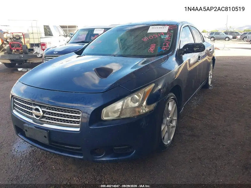 2010 NISSAN MAXIMA VIN 1N4AA5AP2AC810519 — фото 2
