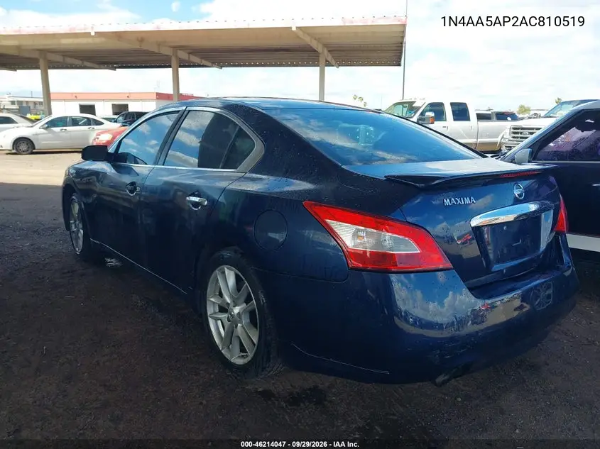 2010 NISSAN MAXIMA VIN 1N4AA5AP2AC810519 — фото 3