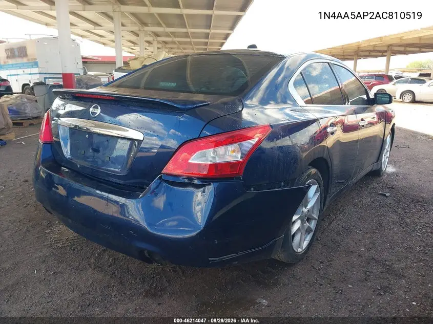 2010 NISSAN MAXIMA VIN 1N4AA5AP2AC810519 — фото 4