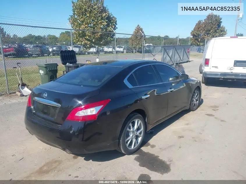 2010 NISSAN MAXIMA VIN 1N4AA5AP4AC852335 — фото 4