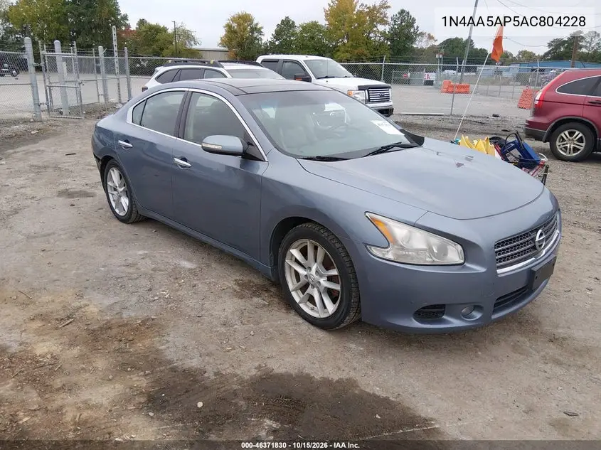 NISSAN MAXIMA 2010, VIN 1N4AA5AP5AC804228