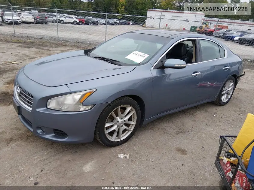 2010 NISSAN MAXIMA VIN 1N4AA5AP5AC804228 — фото 2