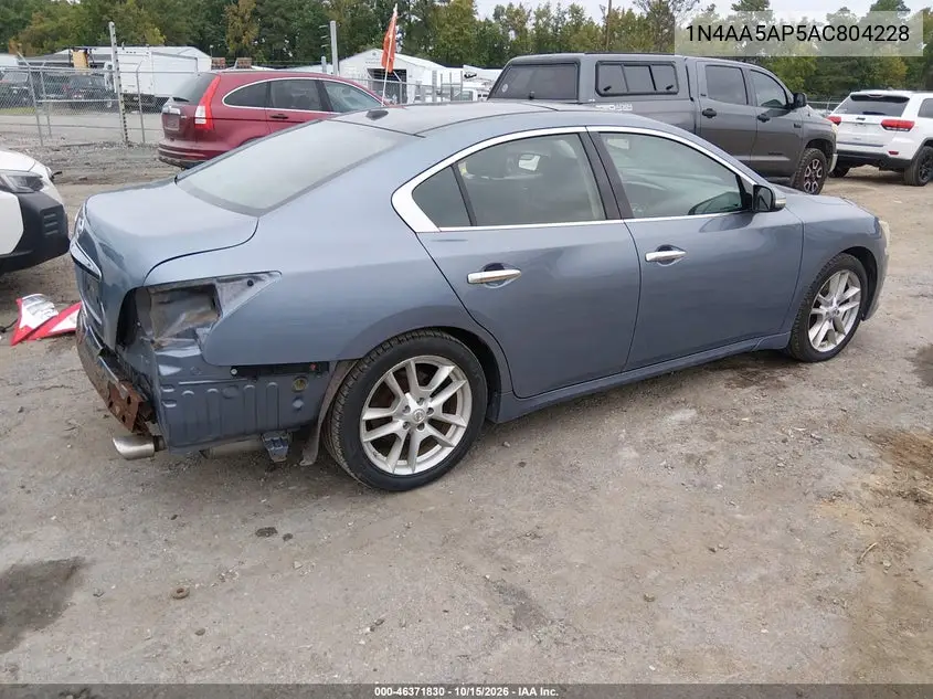 2010 NISSAN MAXIMA VIN 1N4AA5AP5AC804228 — фото 4