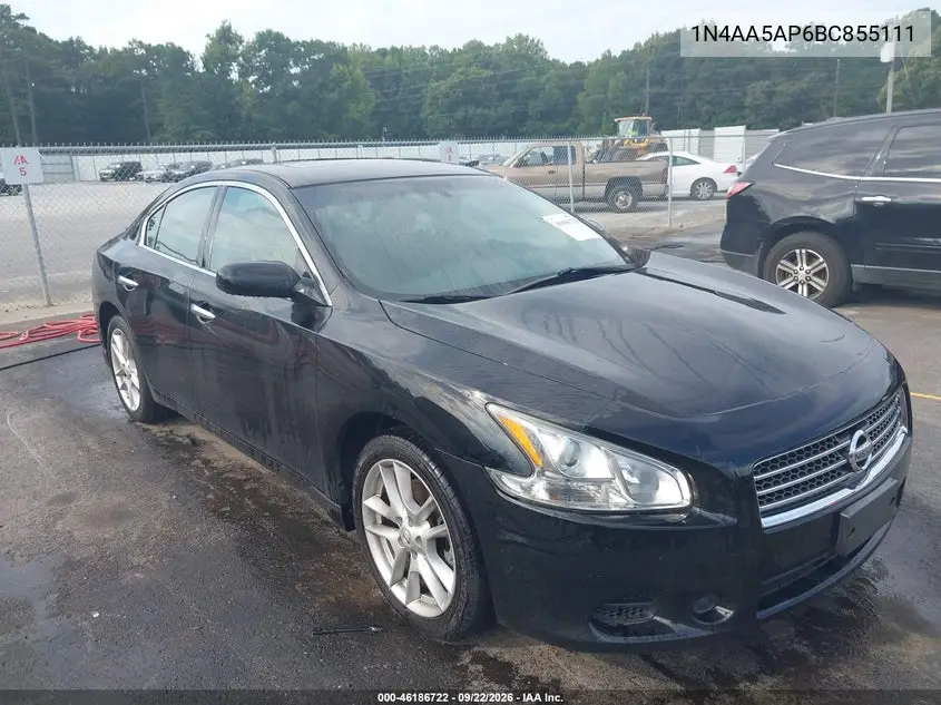 NISSAN MAXIMA 2011, VIN 1N4AA5AP6BC855111