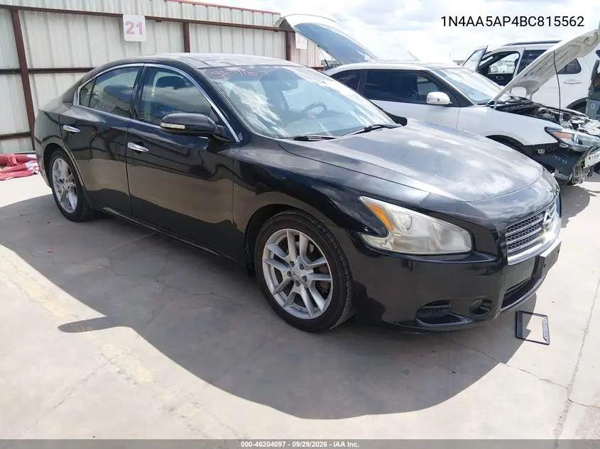 NISSAN MAXIMA 2011, VIN 1N4AA5AP4BC815562