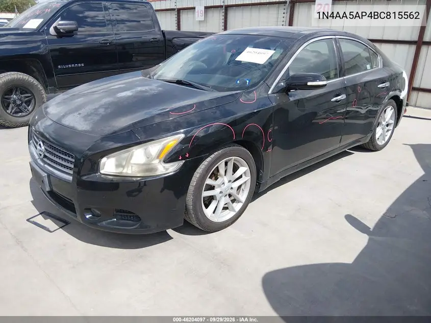 2011 NISSAN MAXIMA VIN 1N4AA5AP4BC815562 — фото 2