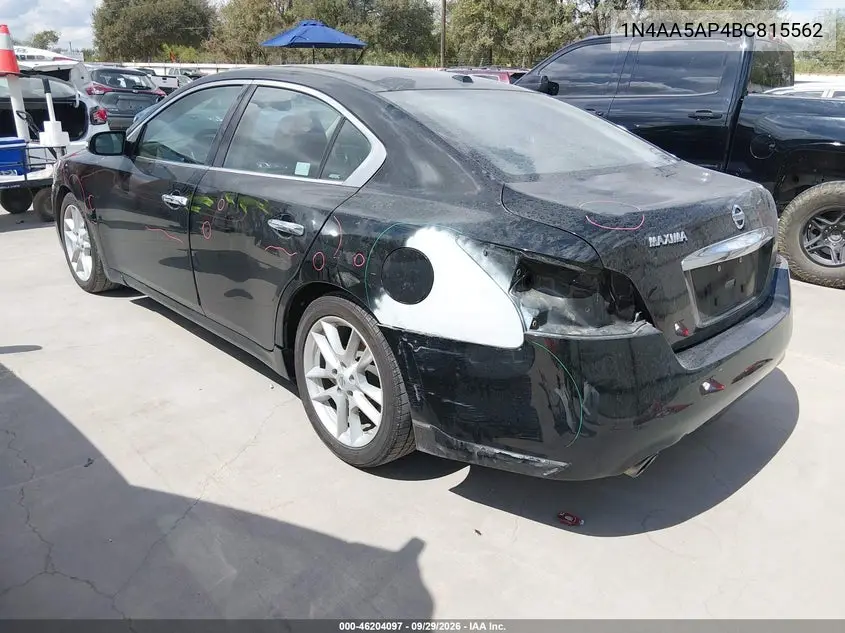 2011 NISSAN MAXIMA VIN 1N4AA5AP4BC815562 — фото 3