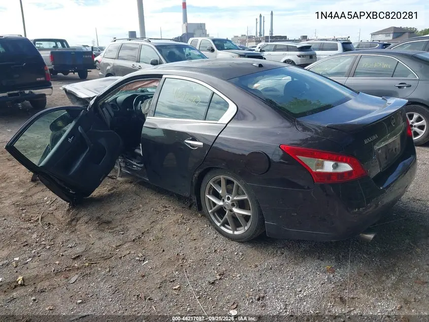 2011 NISSAN MAXIMA VIN 1N4AA5APXBC820281 — фото 3
