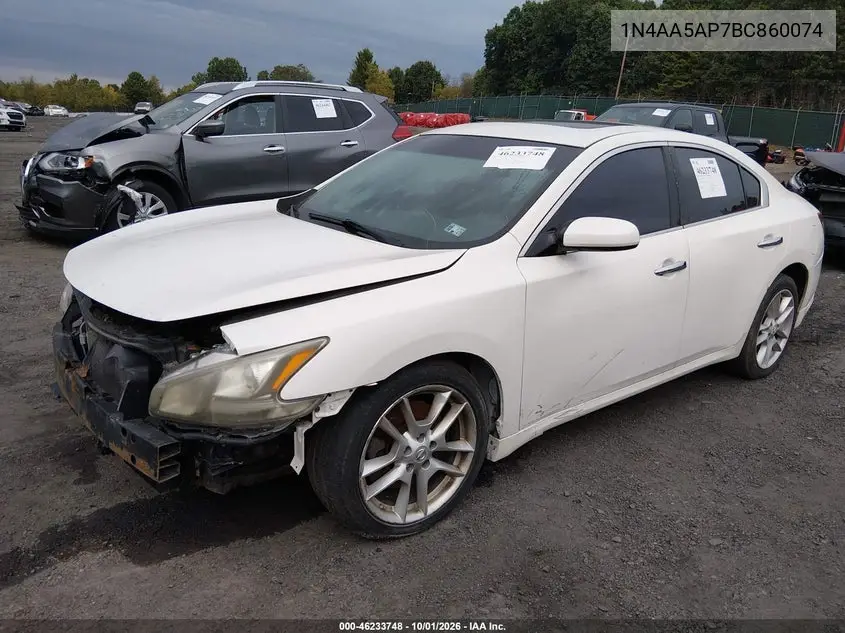 2011 NISSAN MAXIMA VIN 1N4AA5AP7BC860074 — фото 2