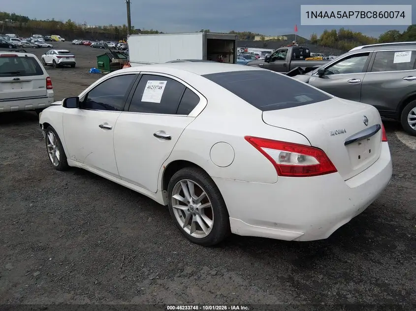 2011 NISSAN MAXIMA VIN 1N4AA5AP7BC860074 — фото 3