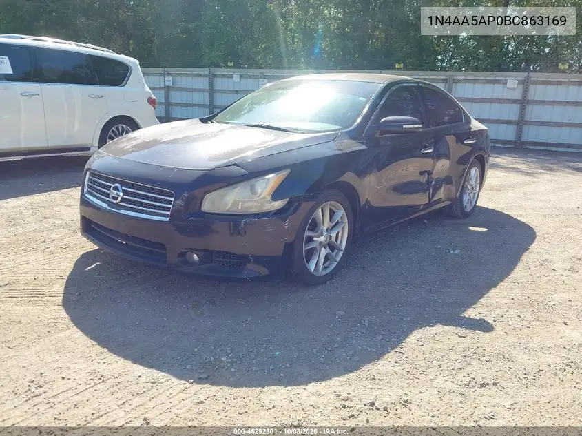2011 NISSAN MAXIMA VIN 1N4AA5AP0BC863169 — фото 2