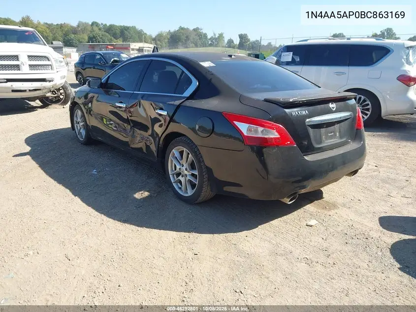 2011 NISSAN MAXIMA VIN 1N4AA5AP0BC863169 — фото 3