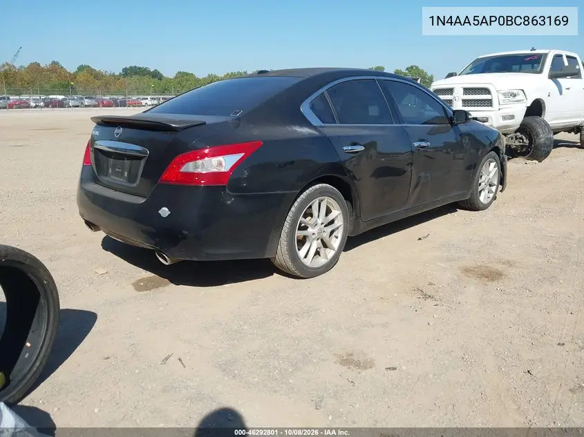 2011 NISSAN MAXIMA VIN 1N4AA5AP0BC863169 — фото 4