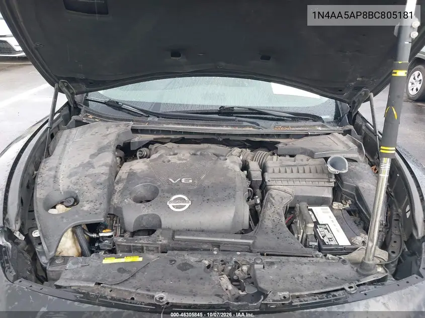 2011 NISSAN MAXIMA VIN 1N4AA5AP8BC805181 — фото 10