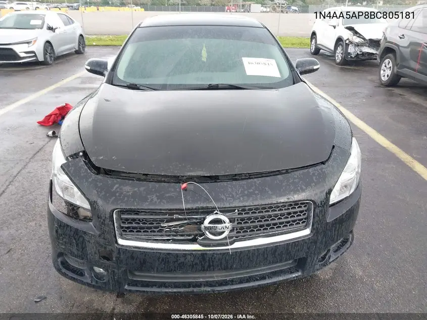 2011 NISSAN MAXIMA VIN 1N4AA5AP8BC805181 — фото 12