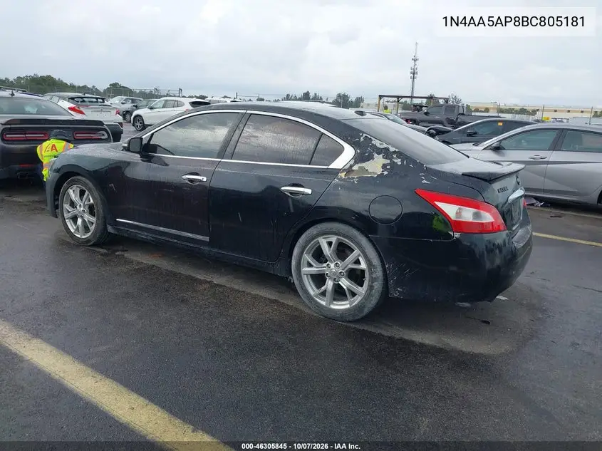 2011 NISSAN MAXIMA VIN 1N4AA5AP8BC805181 — фото 3