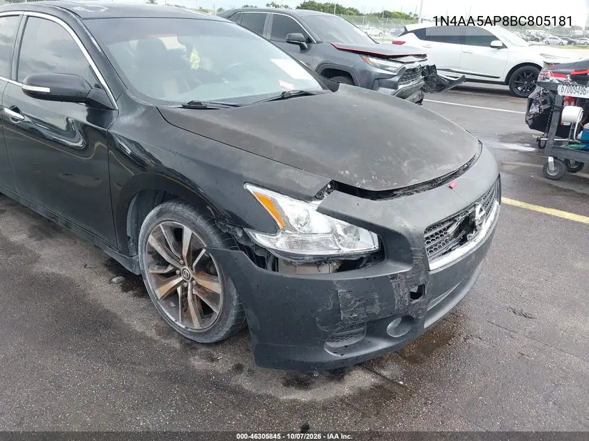 2011 NISSAN MAXIMA VIN 1N4AA5AP8BC805181 — фото 6