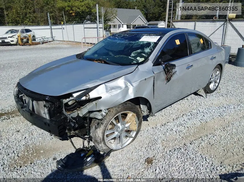 2011 NISSAN MAXIMA VIN 1N4AA5AP4BC860355 — фото 2
