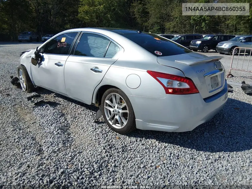 2011 NISSAN MAXIMA VIN 1N4AA5AP4BC860355 — фото 3