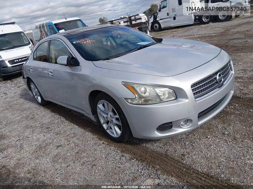 NISSAN MAXIMA 2011, VIN 1N4AA5AP9BC857340