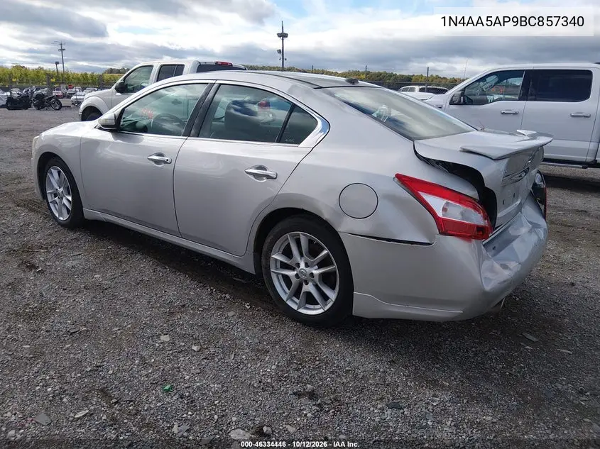 2011 NISSAN MAXIMA VIN 1N4AA5AP9BC857340 — фото 3