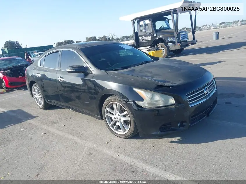 NISSAN MAXIMA 2011, VIN 1N4AA5AP2BC800025