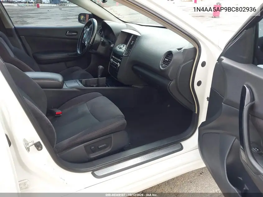 2011 NISSAN MAXIMA VIN 1N4AA5AP9BC802936 — фото 5