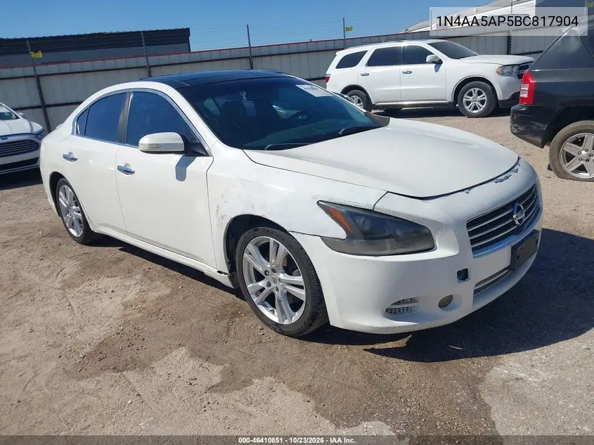 NISSAN MAXIMA 2011, VIN 1N4AA5AP5BC817904