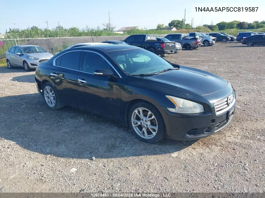 NISSAN MAXIMA 2012, VIN 1N4AA5AP5CC819587
