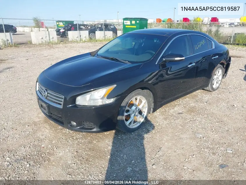 2012 NISSAN MAXIMA VIN 1N4AA5AP5CC819587 — фото 2