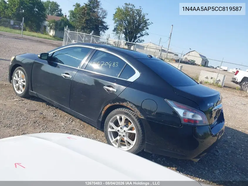 2012 NISSAN MAXIMA VIN 1N4AA5AP5CC819587 — фото 3
