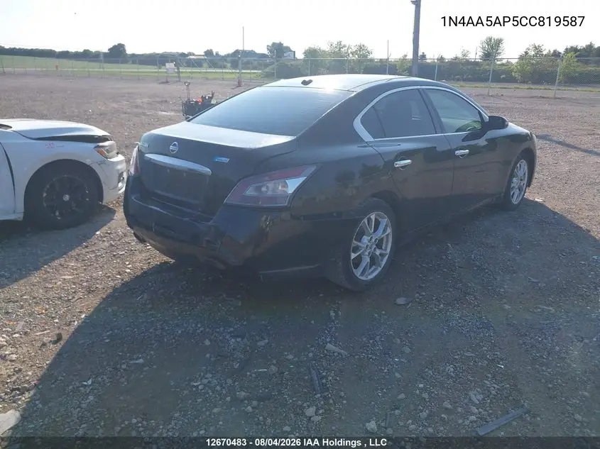 2012 NISSAN MAXIMA VIN 1N4AA5AP5CC819587 — фото 4