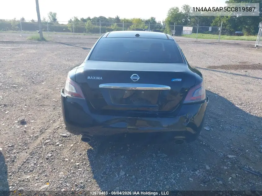 2012 NISSAN MAXIMA VIN 1N4AA5AP5CC819587 — фото 6