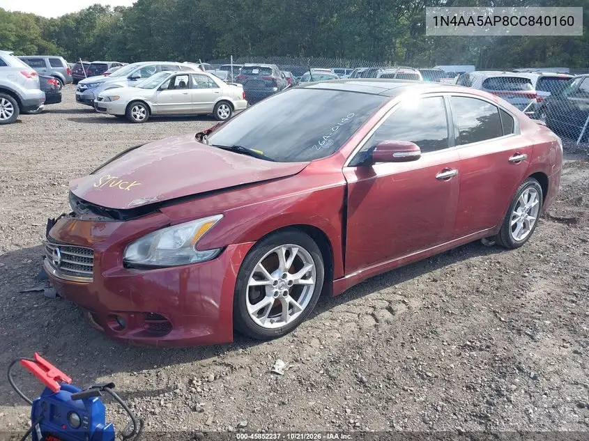 2012 NISSAN MAXIMA VIN 1N4AA5AP8CC840160 — фото 2